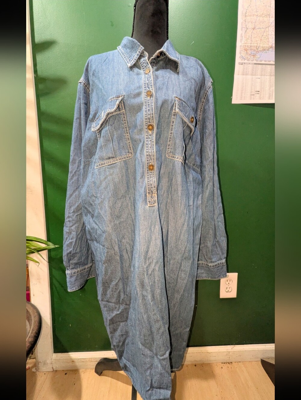 Classic Denim Jean Shirt Dress Size 2x